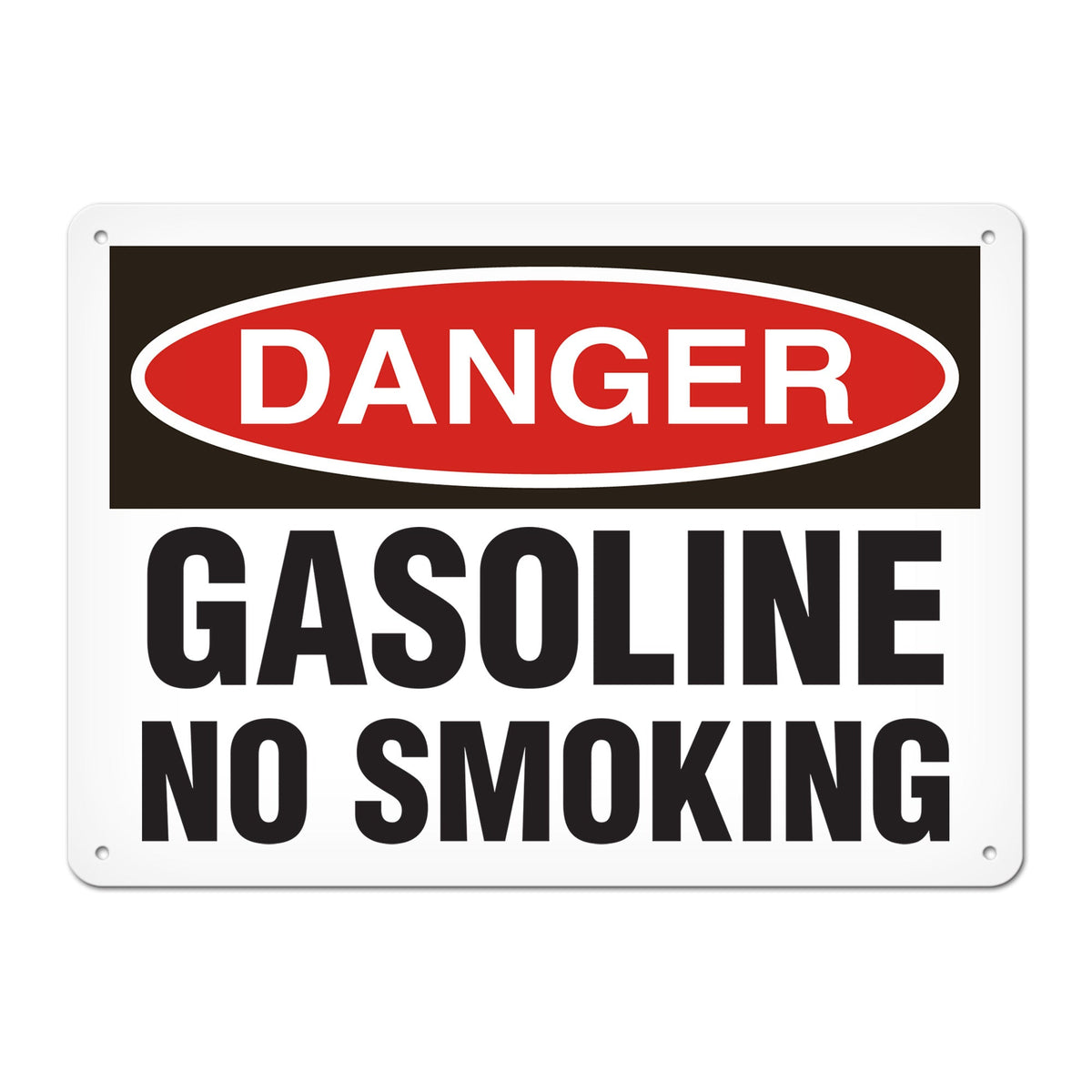 DANGER GASOLINE NO SMOKING PrimeGuard Traditional OSHA Style Safety Sign