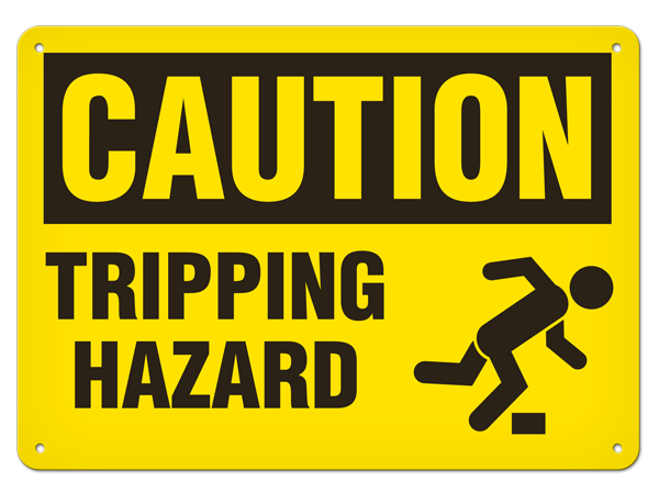 CAUTION TRIPPING HAZARD PrimeGuard® Traditional OSHA Style Safety Sign 