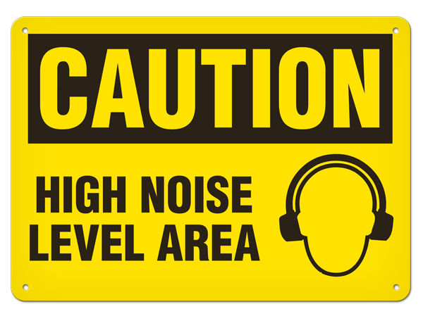 CAUTION HIGH NOISE LEVEL AREA PrimeGuard® Traditional OSHA Style Safety Sign 