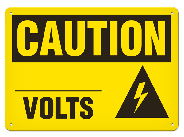 CAUTION _____ VOLTS PrimeGuard® Traditional OSHA Style Safety Sign 