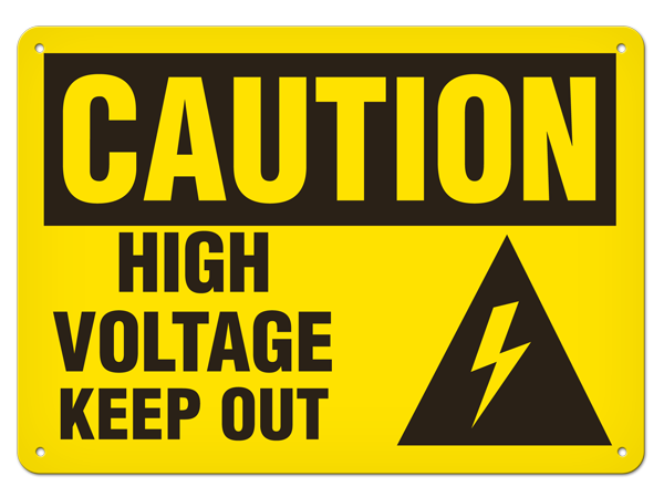 CAUTION HIGH VOLTAGE KEEP OUT PrimeGuard® Traditional OSHA Style Safety Sign 