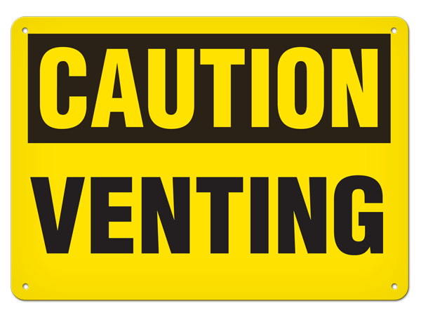 CAUTION VENTING PrimeGuard® Traditional OSHA Style Safety Sign 