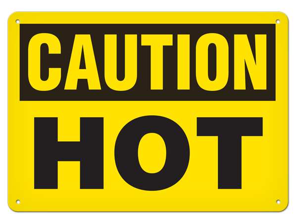 CAUTION HOT PrimeGuard® Traditional OSHA Style Safety Sign 