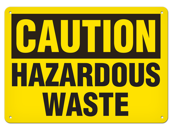 CAUTION HAZAROUS WASTE PrimeGuard® Traditional OSHA Style Safety Sign 