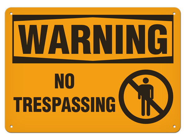 WARNING NO TRESPASSING PrimeGuard® Traditional OSHA Style Safety Sign 
