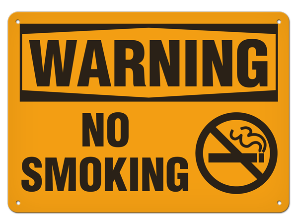 WARNING NO SMOKING PrimeGuard® Traditional OSHA Style Safety Sign 