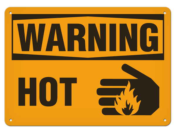WARNING HOT PrimeGuard® Traditional OSHA Style Safety Sign 