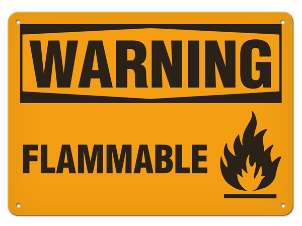 WARNING FLAMMABLE PrimeGuard® Traditional OSHA Style Safety Sign 