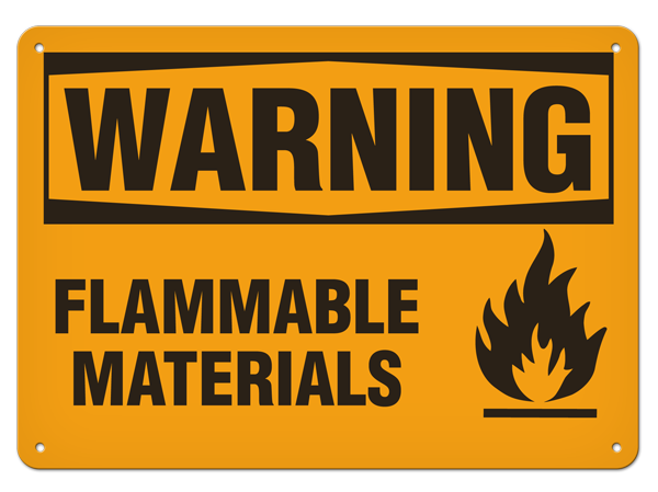 WARNING FLAMMABLE MATERIALS PrimeGuard® Traditional OSHA Style Safety Sign 