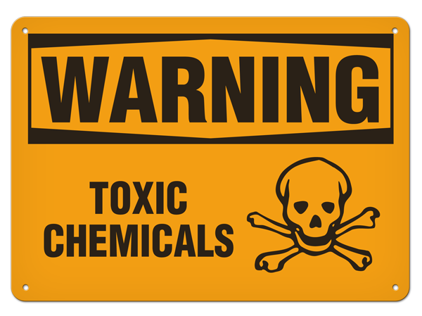 WARNING TOXIC CHEMICALS PrimeGuard® Traditional OSHA Style Safety Sign 