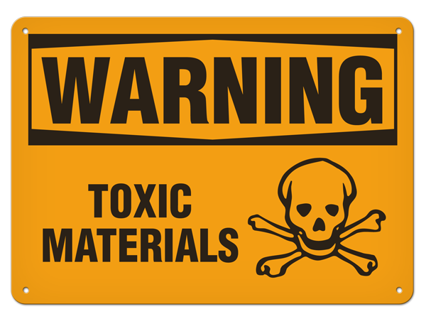 WARNING TOXIC MATERIALS PrimeGuard® Traditional OSHA Style Safety Sign 