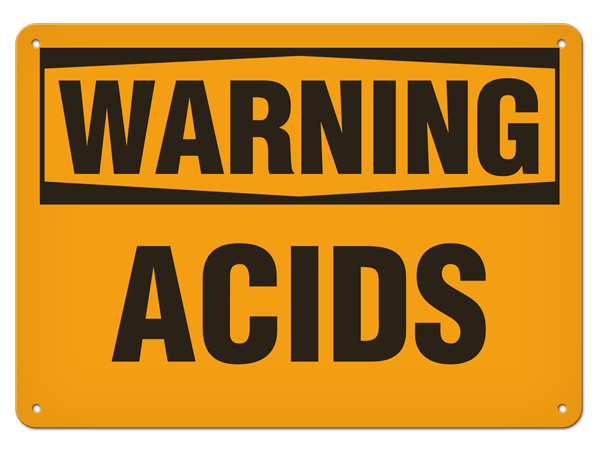 WARNING ACIDS PrimeGuard® Traditional OSHA Style Safety Sign 