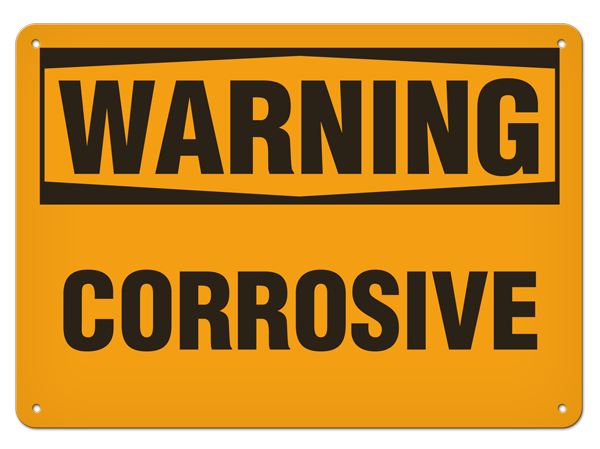 WARNING CORROSIVE PrimeGuard® Traditional OSHA Style Safety Sign 