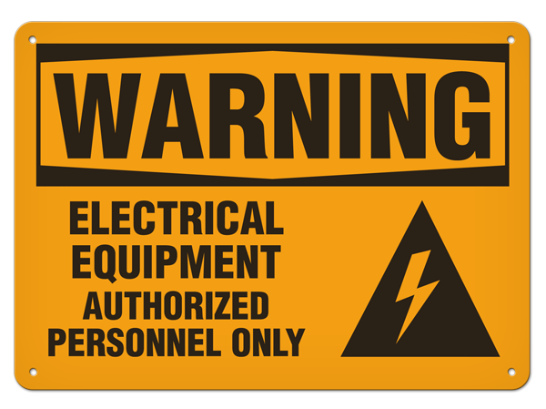 WARNING ELECTRICAL EQUIPMENT AUTHORIZED PERSONNEL ONLY PrimeGuard® Traditional OSHA Style Safety Sign 