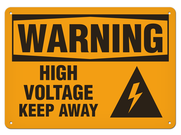 WARNING HIGH VOLTAGE KEEP AWAY PrimeGuard® Traditional OSHA Style Safety Sign 