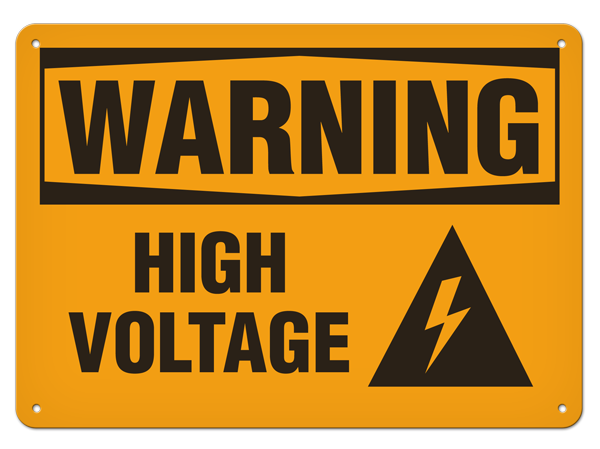 WARNING HIGH VOLTAGE PrimeGuard® Traditional OSHA Style Safety Sign 