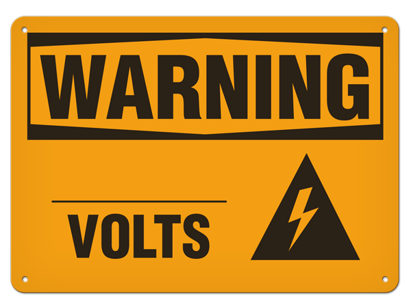 WARNING __ VOLTS PrimeGuard® Traditional OSHA Style Safety Sign 
