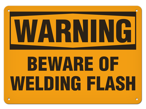 WARNING BEWARE OF WELDING FLASH PrimeGuard® Traditional OSHA Style Safety Sign 