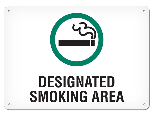 DESIGNATED SMOKING AREA PrimeGuard® Safety Sign