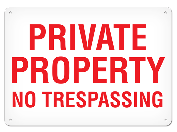 PRIVATE PROPERTY NO TRESPASSING PrimeGuard® Safety Sign