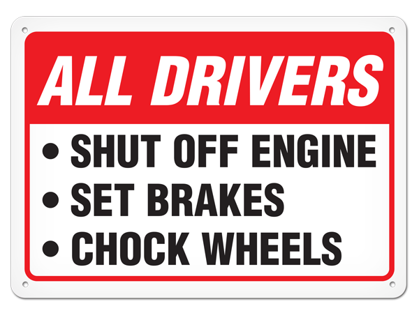 ALL DRIVERS SHUT OFF ENGINE PrimeGuard® Safety Sign