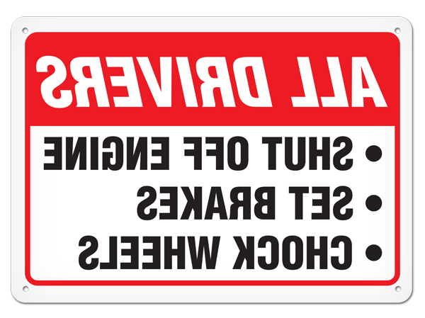 ALL DRIVERS SHUT OFF ENGINE (REVERSE IMAGE) PrimeGuard® Safety Sign