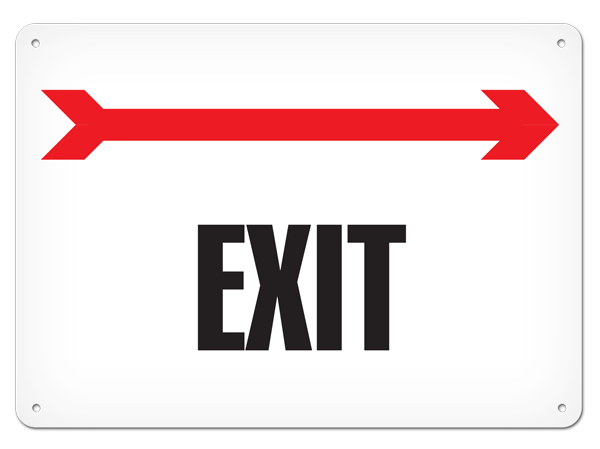 EXIT with Right Arrow PrimeGuard® Safety Sign