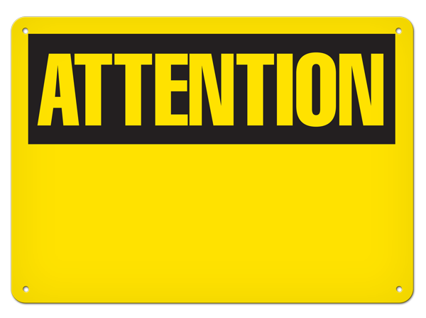  ATTENTION ***Blank*** PrimeGuard®  Safety Sign 