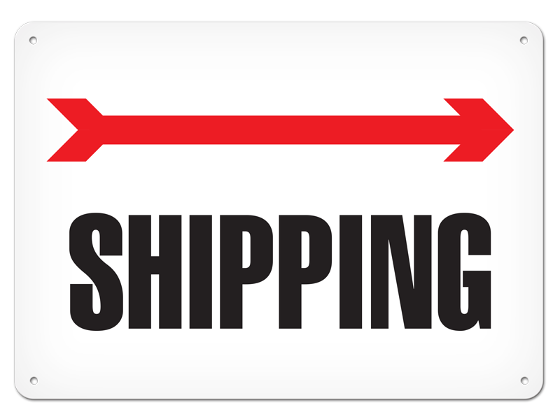 SHIPPING with Right Arrow PrimeGuard® Safety Sign