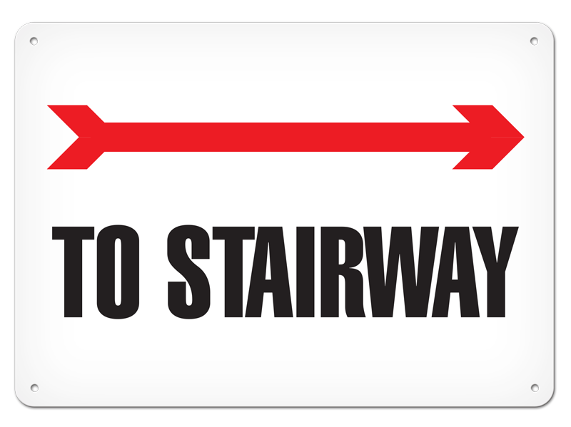 TO STAIRWAY with Right Arrow PrimeGuard® Egress Marking Safety Sign
