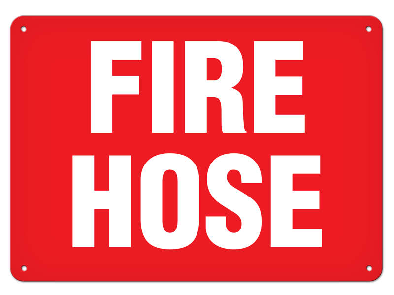 FIRE HOSE PrimeGuard® Fire Safety Equipment  Safety Sign (10 in X 14 in)