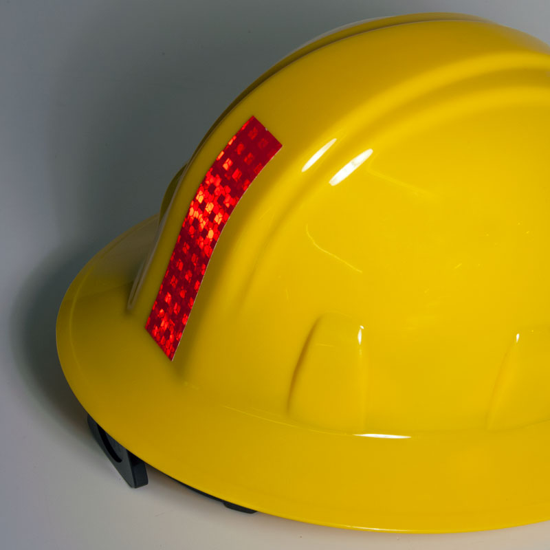 HHD920RD Red Prismatic Engineer Grade Hard Hat Adhesive Reflector Decals (16 /pkg) 1 in x 4 in