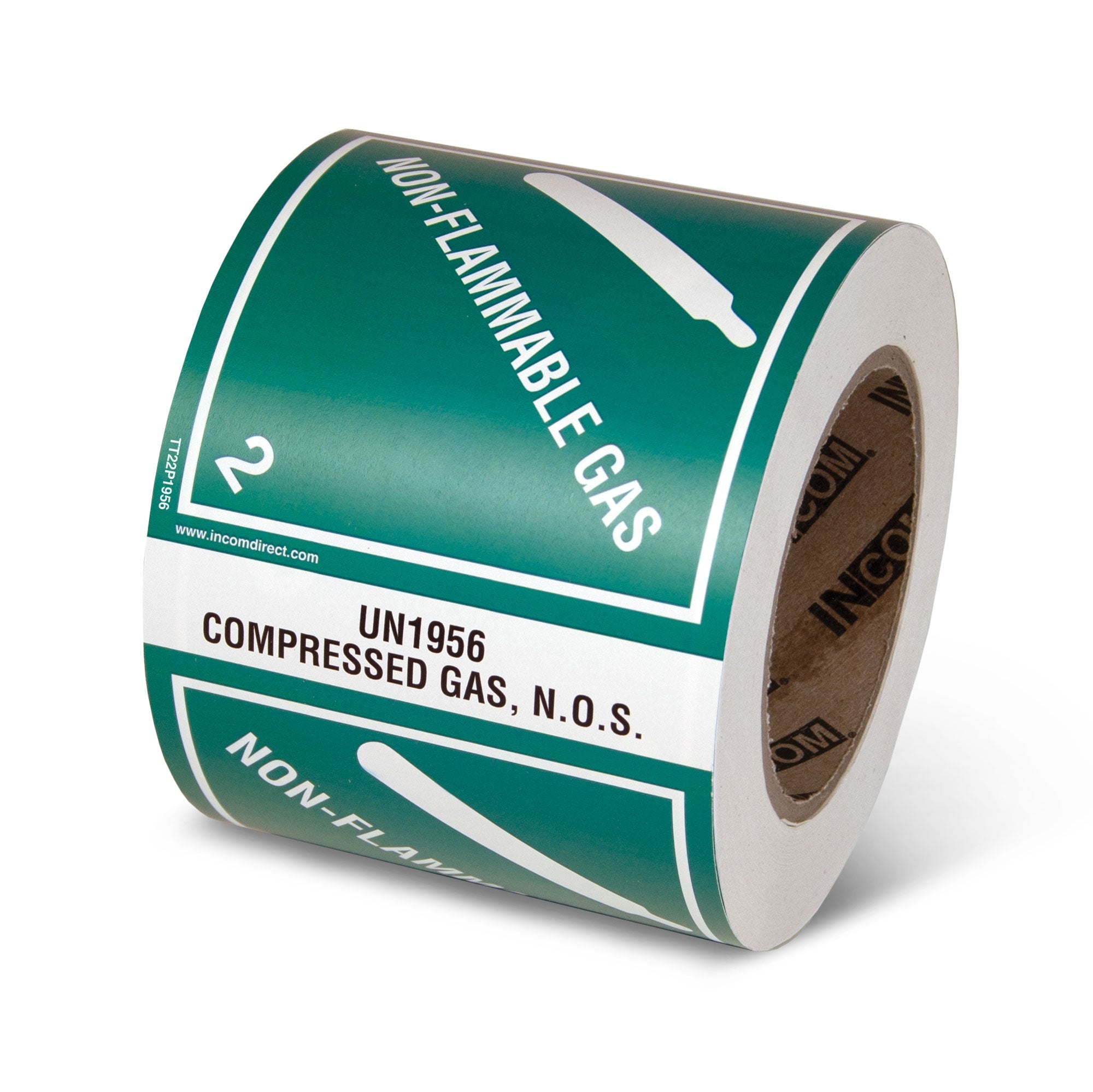 TA22P1956 Class 2 UN1956 COMPRESSED GAS N.O.S. Hazmat Hazardous Material DOT Worded Preprinted Tabbed Shipping Labels (4 in x 4.75 in) 500 /roll