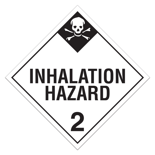 Class 2.3 INHALATION HAZARD DOT Worded Hazmat Placards (100 /pkg) 
