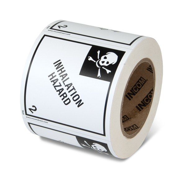 Class 2 POISON GAS Hazmat Hazardous Material DOT Worded Shipping Labels (4 in x 4 in) 500 /roll