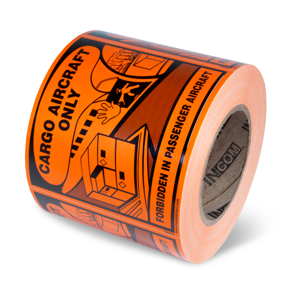 CARGO AIRCRAFT ONLY Hazmat Hazardous Material DOT Worded Shipping Labels (4.5 in x 5 in) 500 /roll