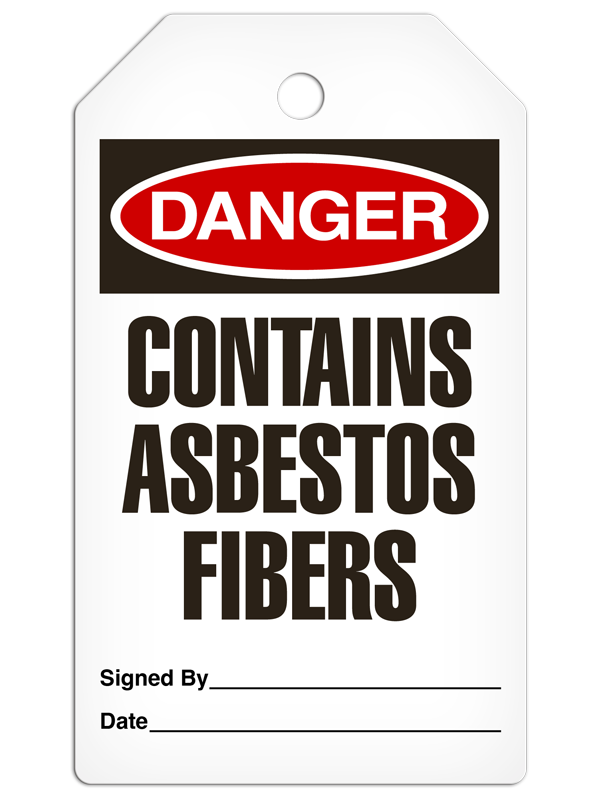 DANGER CONTAINS ASBESTOS FIBERS DuraPly™ Safety Tag (25/pkg) -FRONT