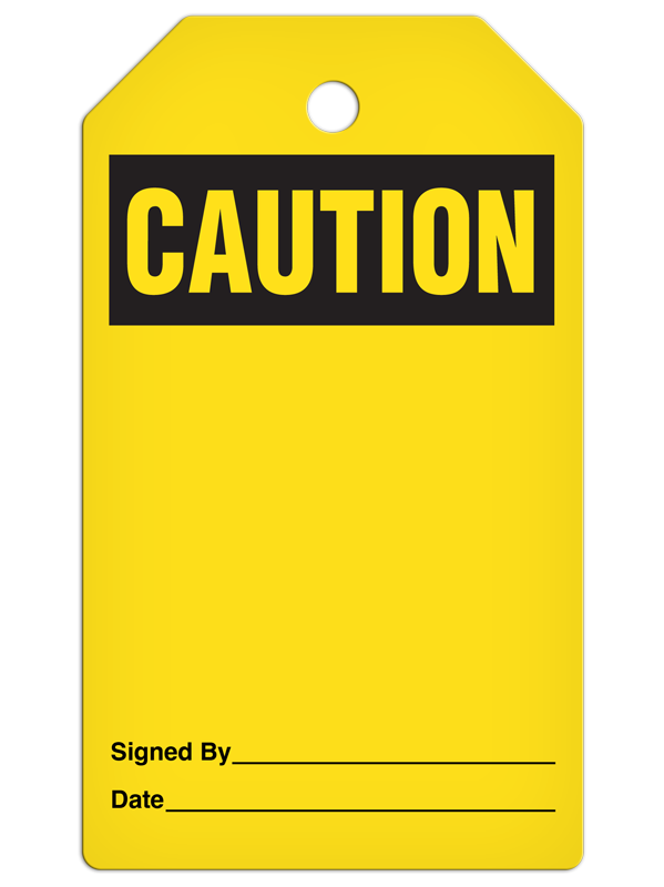CAUTION **Blank** DuraPly™ Safety Tag (25/pkg) -FRONT
