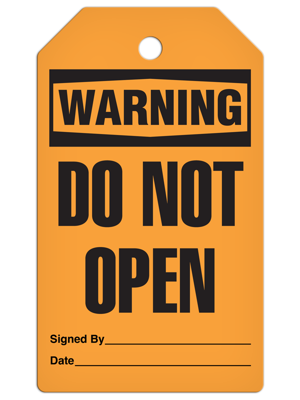 WARNING DO NOT OPEN DuraPly™ Tag (25/pkg)