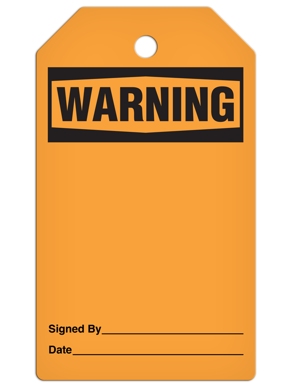 WARNING **Blank** DuraPly™ Safety Tag (25/pkg) -FRONT