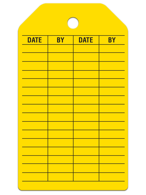 LUBRICATION RECORD DuraPly™ Safety Tag (25/pkg) - BACK
