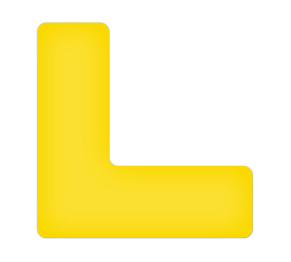  TM110Y Yellow  "L" Shape 5S/Lean Tuff Mark™ High Traffic Durable Warehouse Adhesive Warehouse Floor and Position Markers (20 /pkg)
