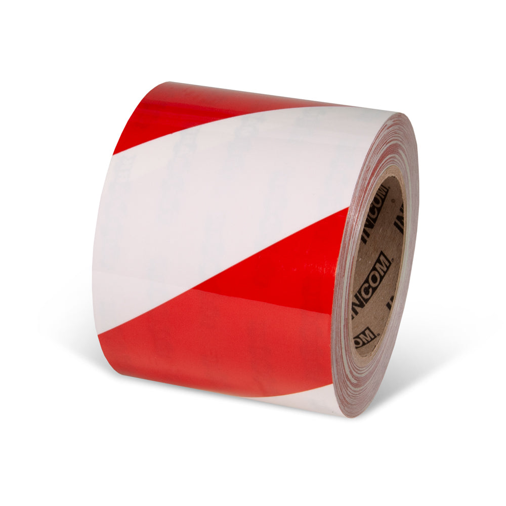 TM1204RW Red/White Tuffmark High Traffic Durable Warehouse Floor Marking Tape (4 in x 100 ft)