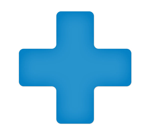  TM120B Blue  "+" Shape 5S/Lean Tuff Mark™ High Traffic Durable Warehouse Adhesive Warehouse Floor and Position Markers (20 /pkg)