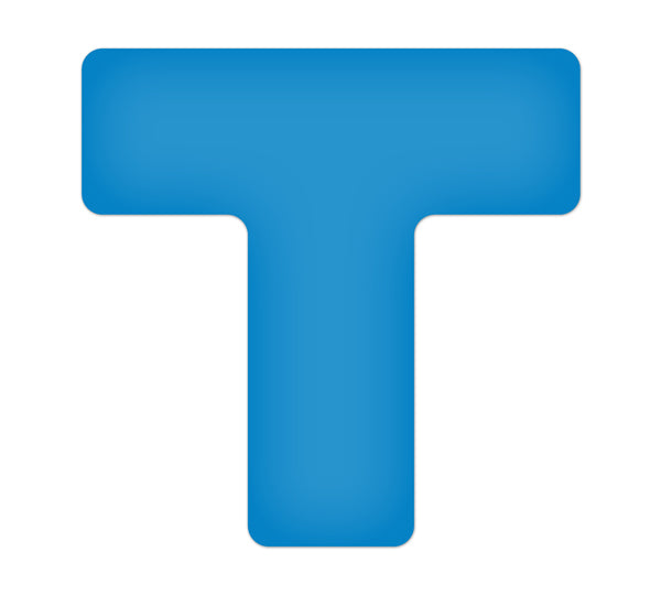  TM130B Blue  "+" Shape 5S/Lean Tuff Mark™ High Traffic Durable Warehouse Adhesive Warehouse Floor and Position Markers (20 /pkg)