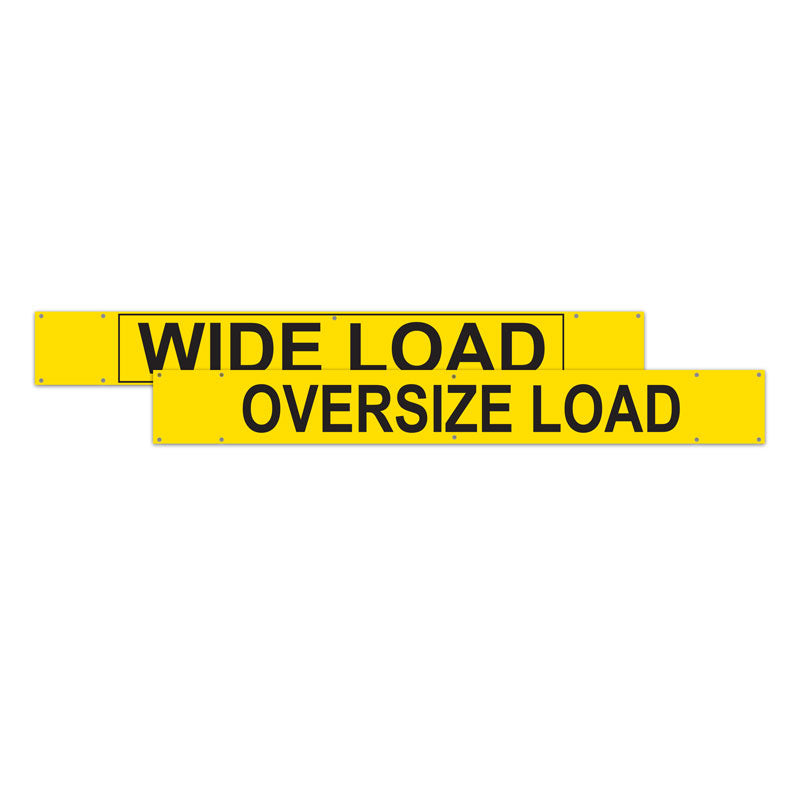 TS8011DSB 12 in x 96 in Yellow WIDE LOAD / OVERSIZE LOAD Double Sided Over-Dimensional Load Sign Banner