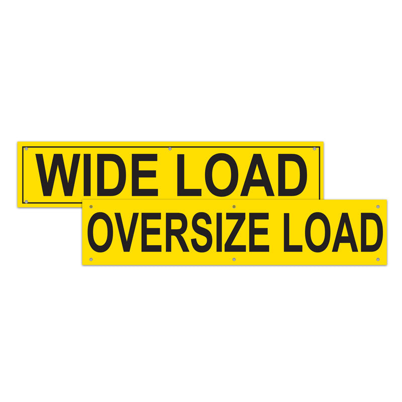 TS8012DSB 18 in x 84 in Yellow WIDE LOAD / OVERSIZE LOAD Double Sided Over-Dimensional Load Sign Banner