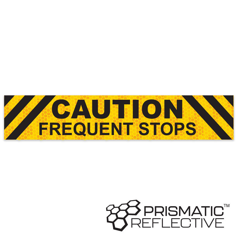 TS8135 Illuminated Light-Up Pilot Car Sign Reflective Yellow/Black CAUTION FREQUENT STOPS Insert (71.5 in x 13.5 in) 