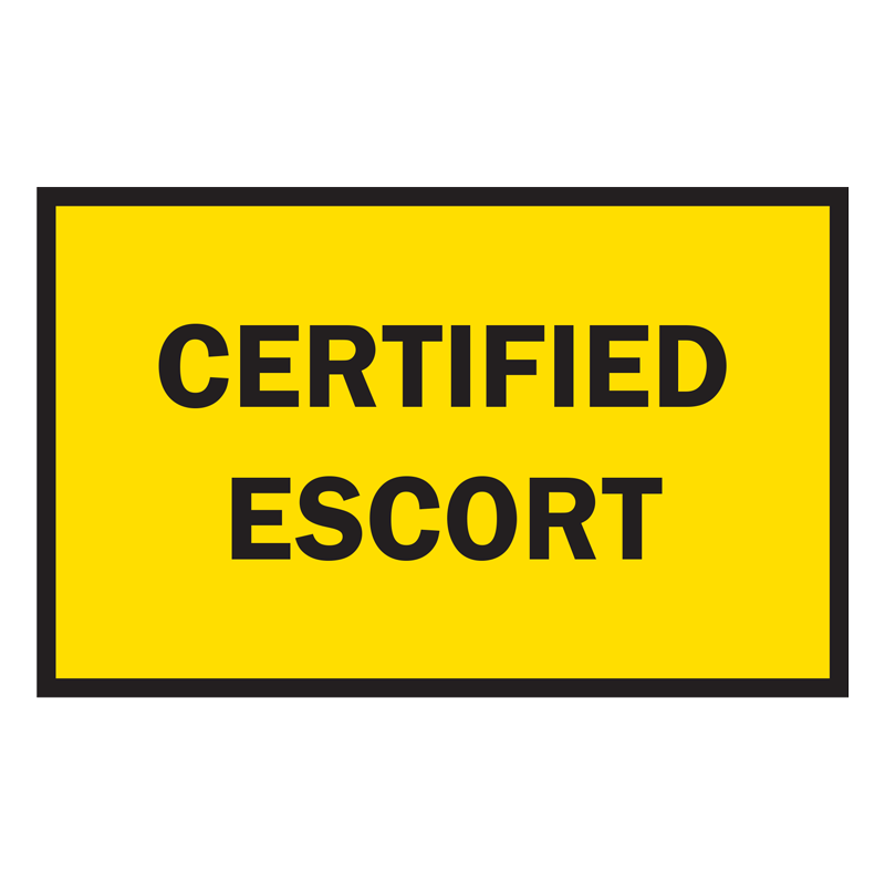 TS8353MV CERTIFIED ESCORT Vehicle Magnetic Sign (8.75 in x 13.75 in) 3 / package