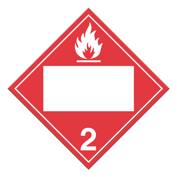 Class 2.1 FLAMMABLE GASES Blank UN PIN Box International TDG Dangerous Goods Placards (100 /pkg)